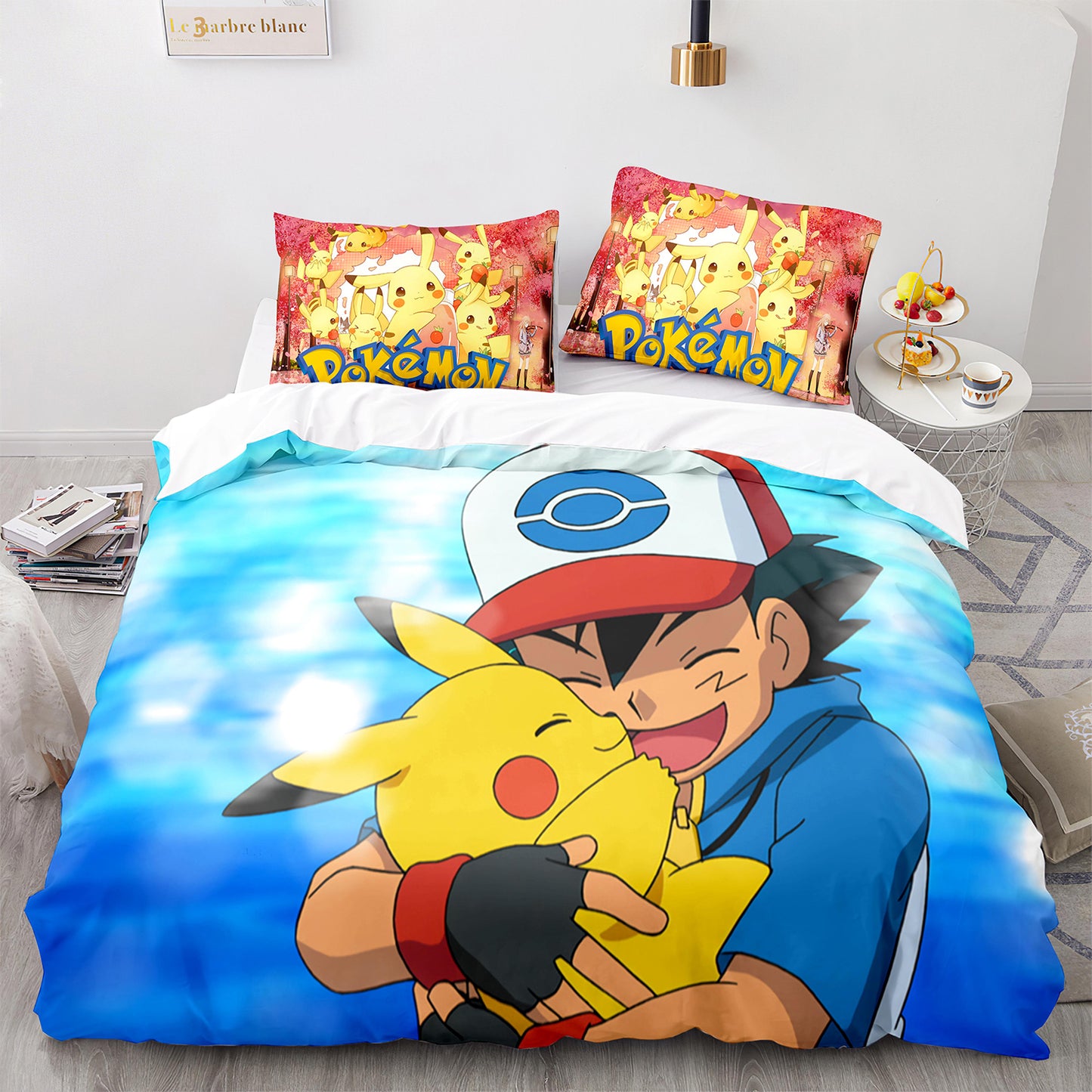 Parure de lit avec housse de couette et taies d'oreiller pour adolescents et adultes, taille King size, PKQ3015