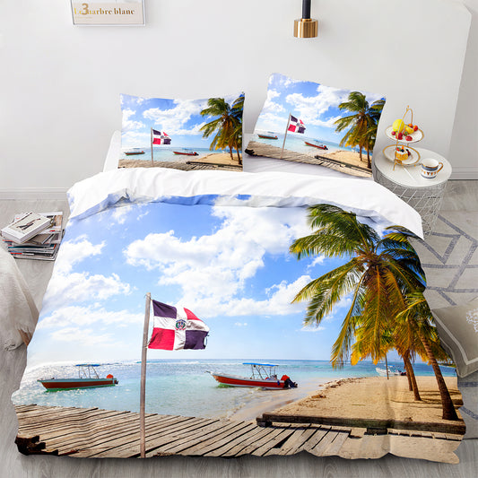 Parure de lit avec housse de couette et taies d'oreiller pour adolescents et adultes, taille King size, HJ3016