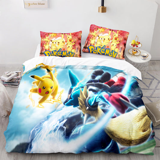 Parure de lit avec housse de couette et taies d'oreiller pour adolescents et adultes, taille King size, PKQ3016
