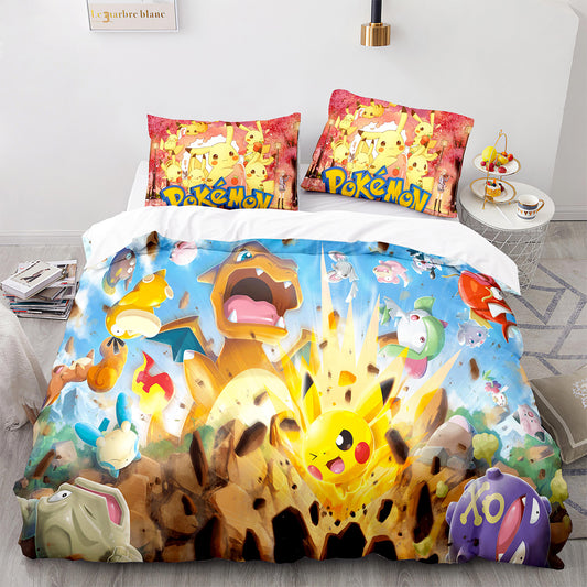 Parure de lit avec housse de couette et taies d'oreiller pour adolescents et adultes, taille King size, PKQ3017