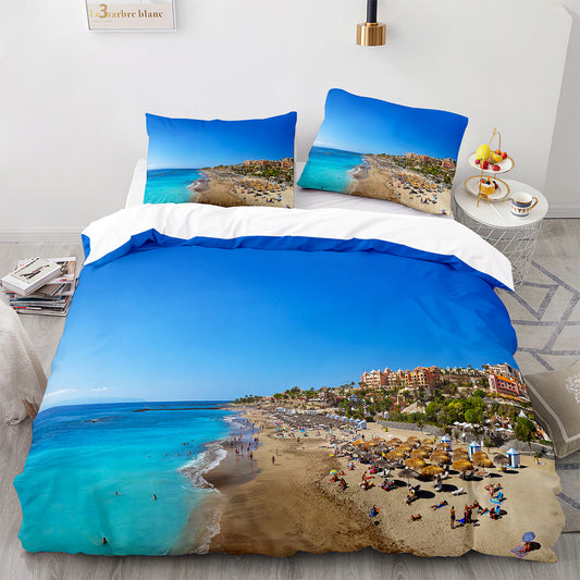 Parure de lit avec housse de couette et taies d'oreiller pour adolescents et adultes, taille King size, HJ3017