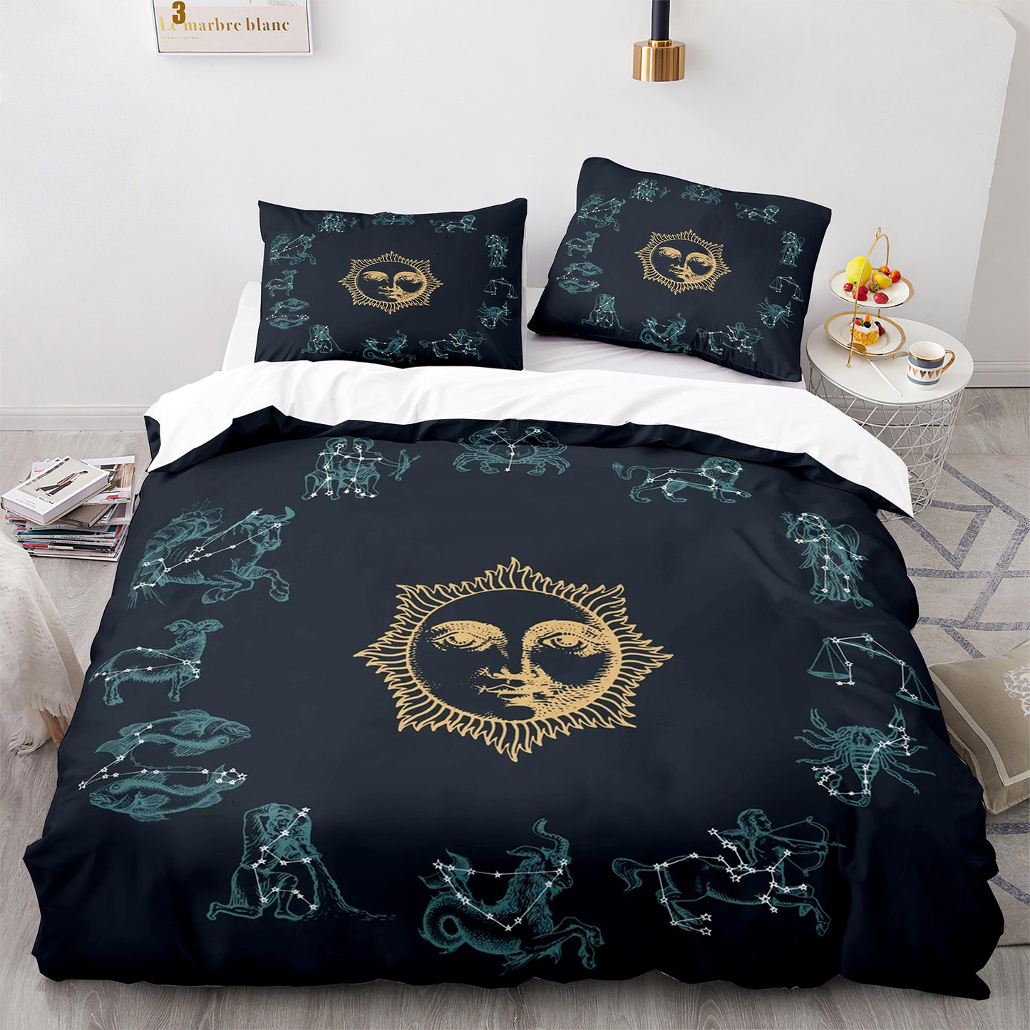 Parure de lit avec housse de couette et taies d'oreiller pour adolescents et adultes, taille King size, SEXZ3017
