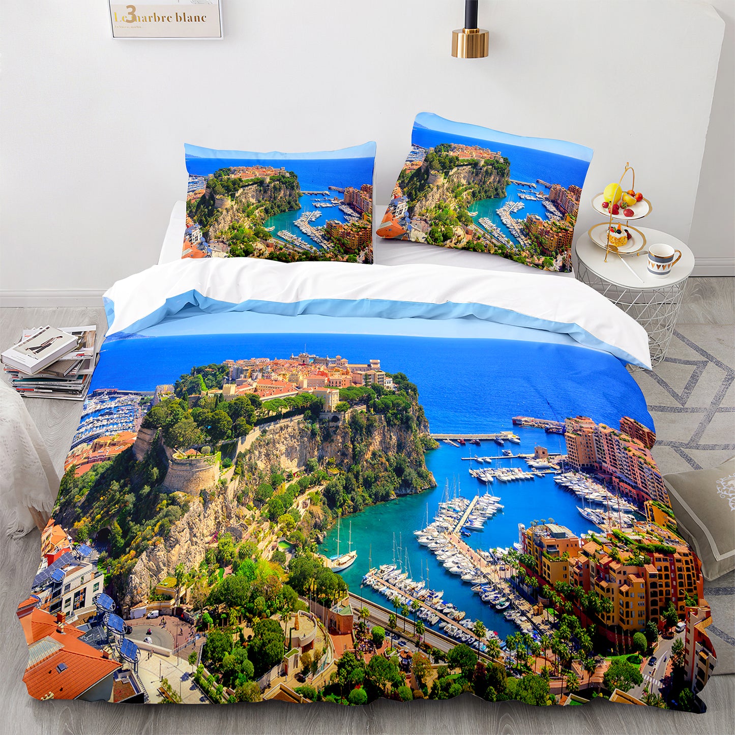 Parure de lit avec housse de couette et taies d'oreiller pour adolescents et adultes, taille King size, HJ3018