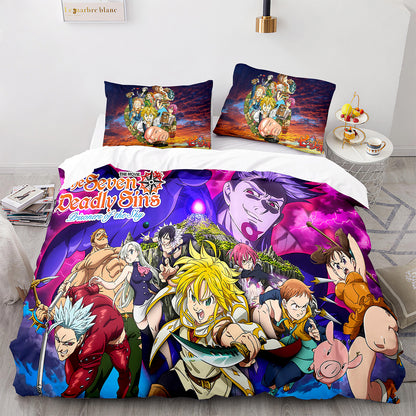 Parure de lit avec housse de couette et taies d'oreiller pour adolescents et adultes, taille King size, QZZ3019