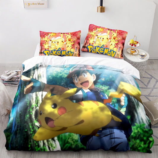 Parure de lit avec housse de couette et taies d'oreiller pour adolescents et adultes, taille King size, PKQ3019