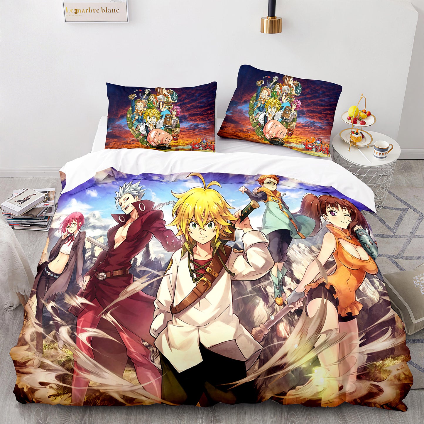 Parure de lit avec housse de couette et taies d'oreiller pour adolescents et adultes, taille King size, QZZ3020