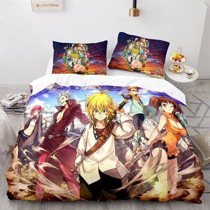 Parure de lit avec housse de couette et taies d'oreiller pour adolescents et adultes, taille King size, QZZ3020