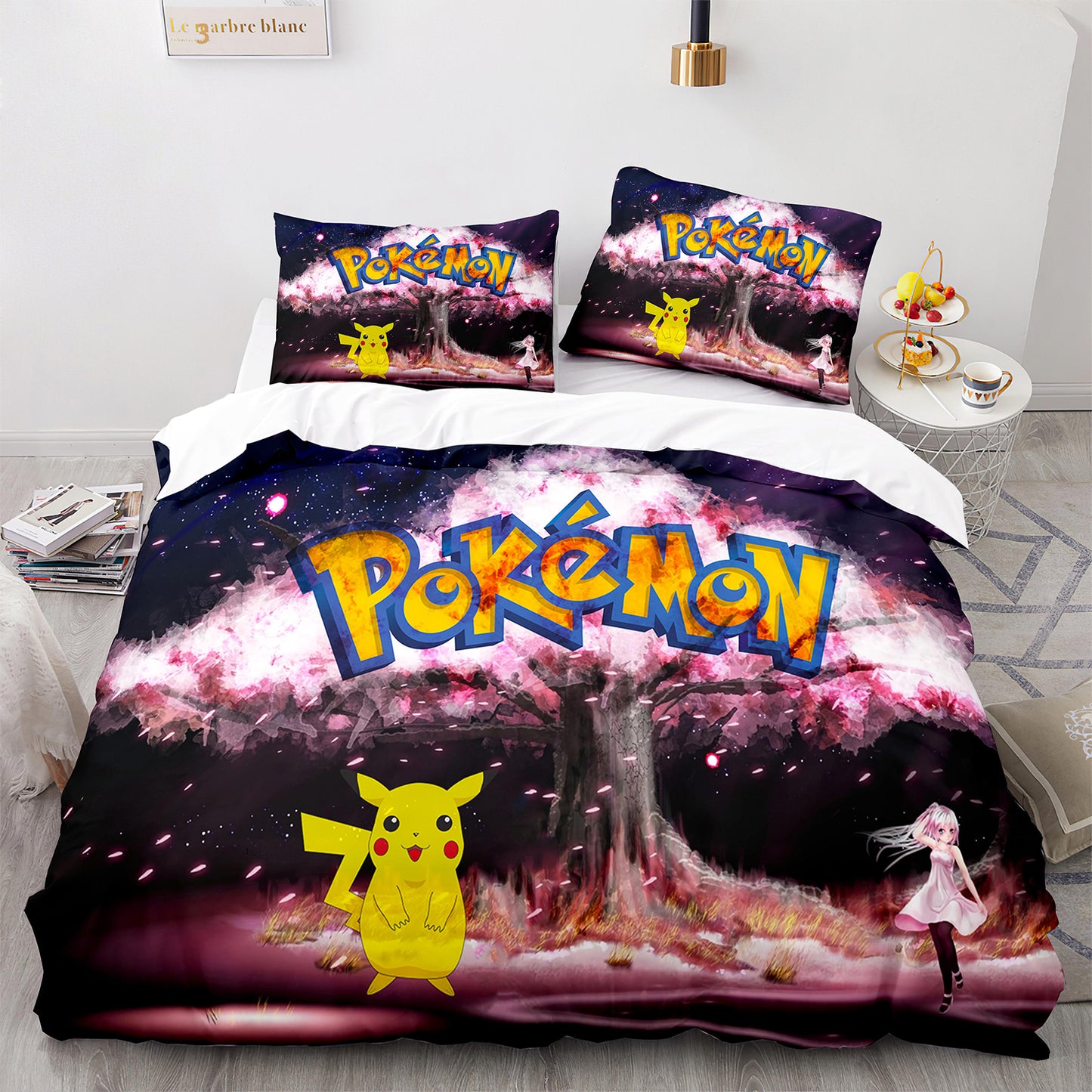 Parure de lit avec housse de couette et taies d'oreiller pour adolescents et adultes, taille King size, PKQ3022