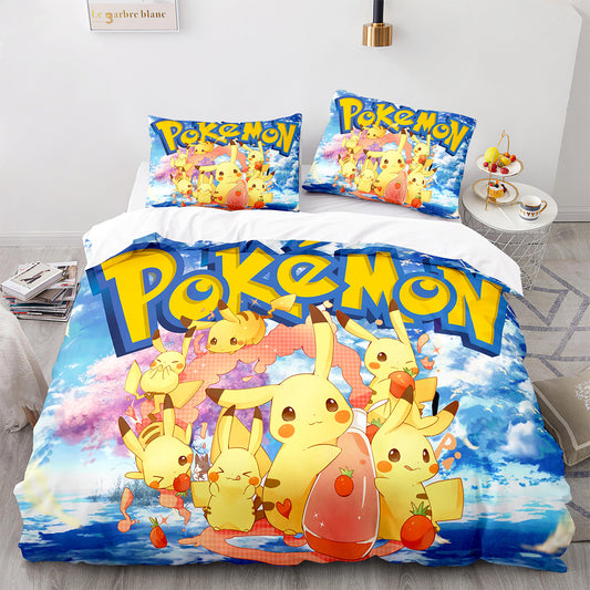 Parure de lit avec housse de couette et taies d'oreiller pour adolescents et adultes, taille King size, PKQ3024