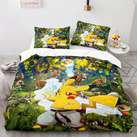 Parure de lit avec housse de couette et taies d'oreiller pour adolescents et adultes, taille King size, PKQ3026