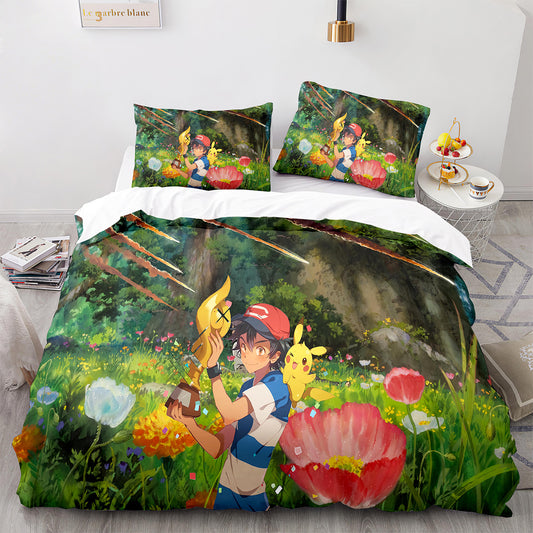 Parure de lit avec housse de couette et taies d'oreiller pour adolescents et adultes, taille King size, PKQ3028
