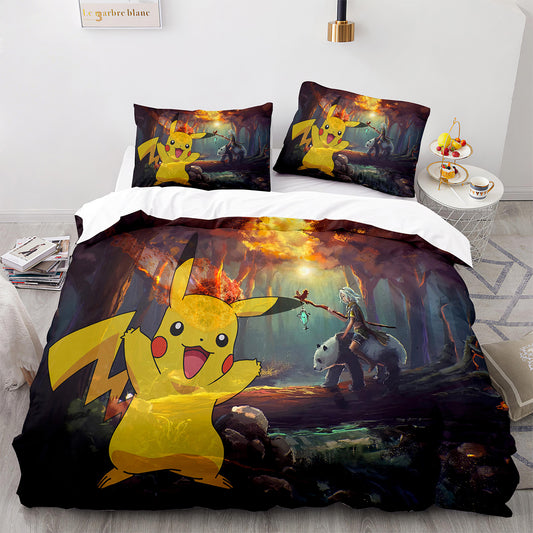 Parure de lit avec housse de couette et taies d'oreiller pour adolescents et adultes, taille King size, PKQ3030