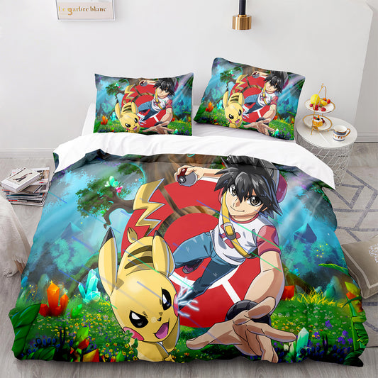 Parure de lit avec housse de couette et taies d'oreiller pour adolescents et adultes, taille King size, PKQ3031