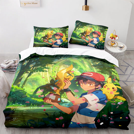Parure de lit avec housse de couette et taies d'oreiller pour adolescents et adultes, taille King size, PKQ3032