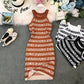 Robe en tricot sans manches à col suspendu 2826