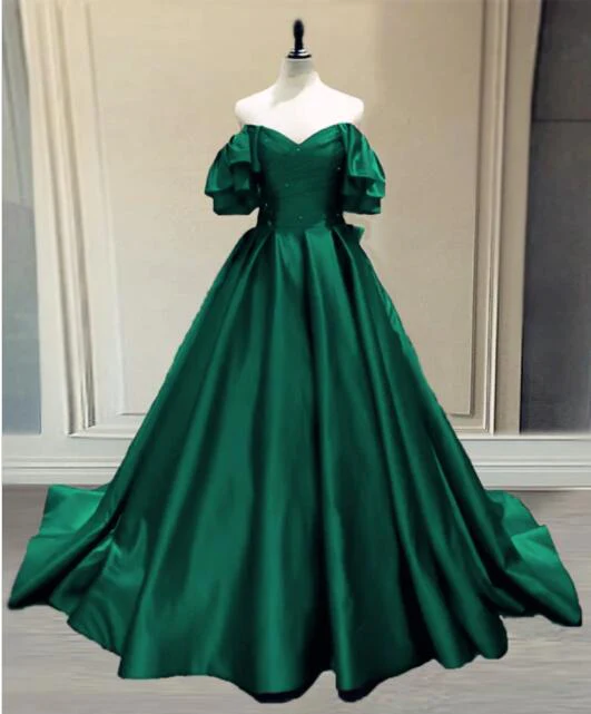 Ball Gown Princess Satin Off The Shoulder Prom Dresses gh1182