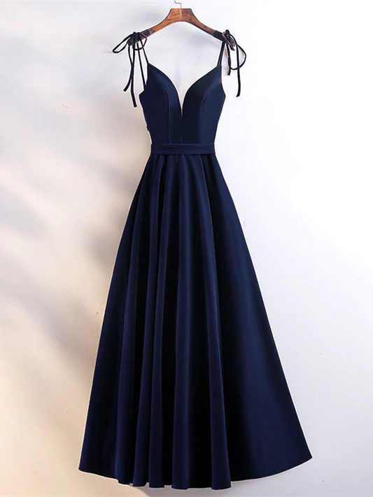 Beautiful Velvet Party Dress, Straps Long Prom Dress gh312