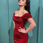 Burgundy Split Mermaid Prom Dress With Detachable Ruffles  gh772