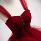 Wunderschönes weinrotes Tüll-Ballkleid-langes Abschlussball-Kleid-formelles Kleid, Burgunder-Bonbon-16-Kleider gh14