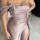 One-Shoulder Strapless Long Mermaid Prom Dress With Split gh723