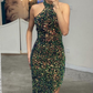 Elegant Halter Mermaid Prom Sequins Dress Online gh738