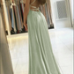 Spaghetti-Straps Prom Dress With Slit  gh693