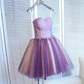 Nette lila Schatz-Tüll-hübsche Heimkehr-Kleider, kurzes Abschlussball-Kleid gh410