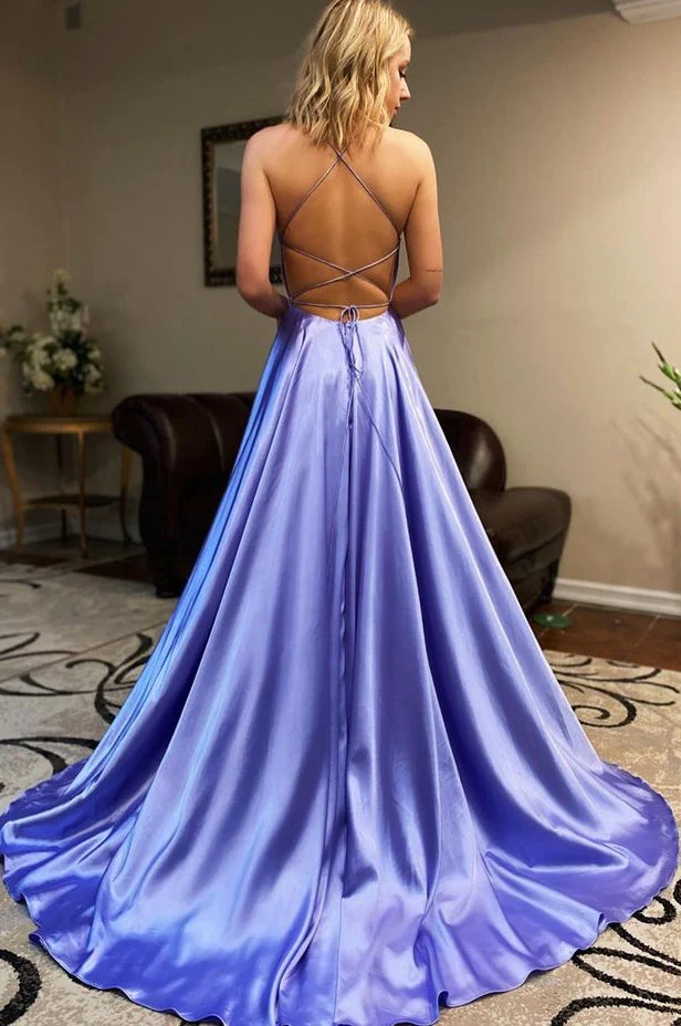 V-neck Simple Long Prom Dresses,Formal Dresses  gh863