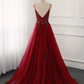 Gorgeous Wine Red Beaded Floor Length Party Dress,Burgundy Junior Prom Dress  gh216