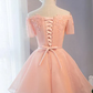 Rosa schulterfreies kurzes Heimkehrkleid, schönes Partykleid zum Verkauf gh448