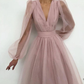 Lizakosht A line Evening Dress Promdress Short Simple Evening Gown Long Sleeves Robe De Soiree Formal Party Dresses Custom made gh817