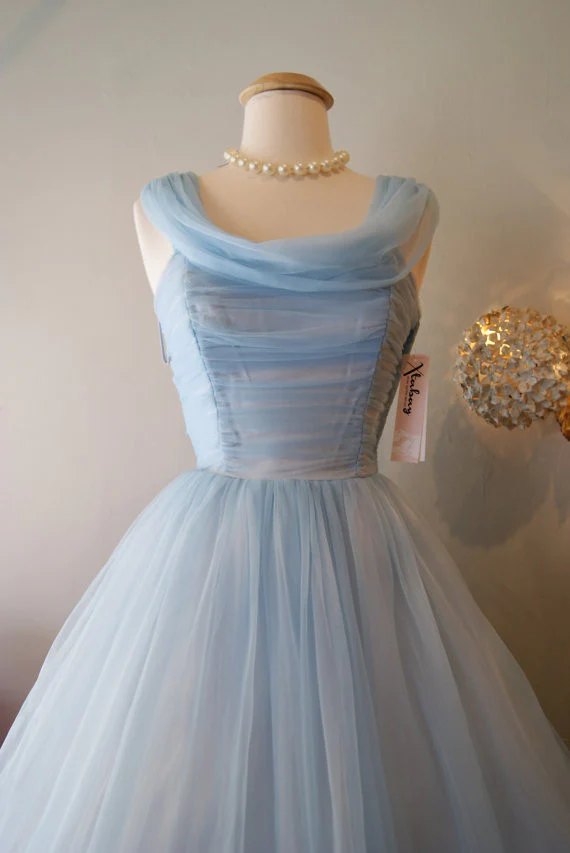 Blue Vintage Prom Dresses