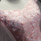 Pink Cap Sleeves Ball Gown Tulle With Lace Sweet 16 Dresses, Long Quinceanera Dresses gh77