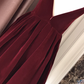 Robe de soirée courte en velours rouge vin avec dos en V, robe de bal courte rouge foncé gh63