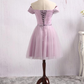 Schönes Lavendel-Tüll-Schatz-kurzes Abschlussballkleid, Abiballkleid zum Verkauf gh409
