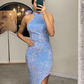 Elegant Halter Mermaid Prom Sequins Dress Online gh738