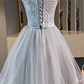 Süßes, schulterfreies, knielanges Partykleid aus Spitze und Tüll, Heimkehrkleid gh442