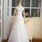 Robe de soirée longue élégante à bretelles blanches et à fleurs gh378