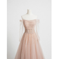 Pearl Pink Off Shoulder Long Sleeves Sequins Prom Dress, A-Line Party Dress Formal Dress  gh228