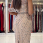 Robe de bal courte luxueuse à une épaule, longueur genou, avec cristaux gh715