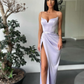 Robe de bal sirène à bretelles spaghetti fendue gh691
