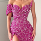 Purple One-Shoulder Sweetheart Mermaid Prom Dress With Split gh709