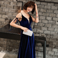 Belle robe de soirée en velours, robe de bal longue à bretelles gh312