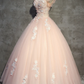 Eelgant Pink Round Neckline Prom Dress, Pink Sweet 16 Dresses  gh397