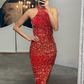 Elegant Halter Mermaid Prom Sequins Dress Online gh738