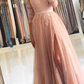 Long Sleeves A-Line Prom Dress Split With Lace gh747