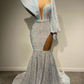 High Neck Long Sleeves Mermaid Prom Dress With Sequins gh794