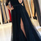 Long Sleeves A-Line Prom Dress Split With Lace gh747
