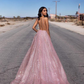 robe de soirée longue en tulle à paillettes gh1017