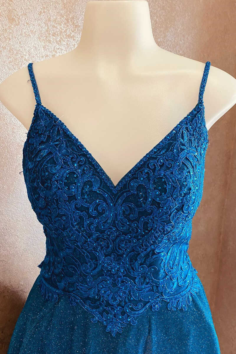 Stunning Blue V-Neck A-Line Short Homecoming Dress gh1412